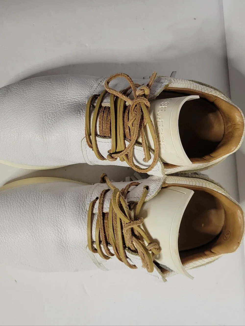 Esseutesse Italian Handmade White Leather Fringe Sneakers Boho Shoes38/7.5-8
